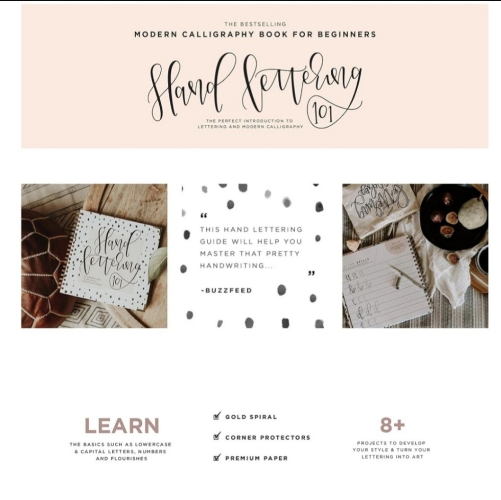 Hand Lettering Beginners Workbook and Calligraphy & Hand Lettering Notepad NEW - Picture 8 of 11